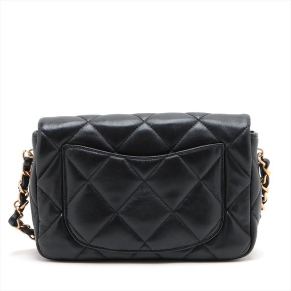 SOLD OUT ❌Chanel Matelasse Lambskin Chain shoulder bag Black Gold Metal fittings - Picture 10 of 11